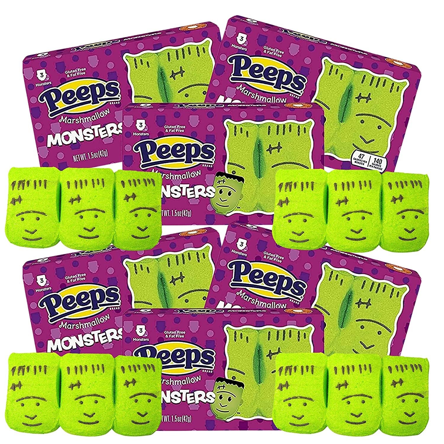 Halloween Candy Exclusive! Peeps Marshmallow Monsters! Delicious, Soft, And Chewy! (2 Pack)