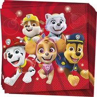 Red Paw Patrol Luncheon Napkins (Pack of 16) - Eco-Friendly Paper Napkins,Perfect for Birthday Celebrations & Kids' Themed Events