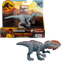 Mattel Jurassic World Strike Attack Monolophosaurus Dinosaur Action Figure Toy with Single Strike Action, Movable Joints, Physical & Digital Play