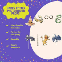 Unique Harry Potter Multicolor Photo Booth Props (8 Pc) | Perfect For Magic Themed Events & Celebrations