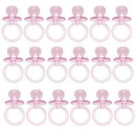 Small Pink Acrylic Crystal Pacifier Favors – 18 Pieces, 1 Inch Baby Shower Decorations, Cute Table Scatter for Baby Showers and Gender Reveal Parties