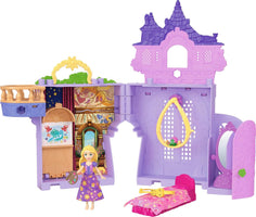 Mattel Disney Princess Rapunzel Storytime Stackers Tangled Doll House Playset with 3.5-Inch Doll, Pascal & Hair Swing, Stackable Toy for Kids Ages 3+