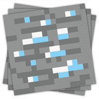 Minecraft Beverage Napkins 16 Count – Multicolor Disposable Cocktail Napkins for Gamer Birthday and Themed Parties