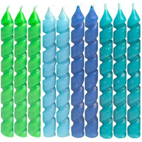 Blue and Green Spiral Birthday Candles 10 Pack – Vibrant Cake Candles for Parties and Celebrations