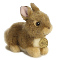 Aurora Miyoni Tots Baby Bunny Stuffed Animal - Silky Plush with Hand Airbrushed Detail - Bean Pellet Filling - Lifelike Brown Rabbit Plush Toy - Brown 6.5 Inches