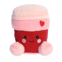 Aurora Palm Pals Parker Heart Coffee Stuffed Animal 5 Inch – Cute Pink Collectible Plush Toy for Kids, Décor and Gifts