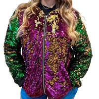 Reversible Mardi Gras Sequin Jacket for Women & Kids, Mardi Gras Outfit