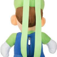 Super Mario Bros Luigi Plush Backpack – 16″ Officially Licensed Luigi Figure School Backpack with Adjustable Straps – Kids Travel & Everyday Toy Bag