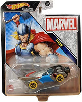 Hot Wheels Marvel Character Car Thor, 1/64 Scale Die Cast Vehicle, Multicolor, 3 inches
