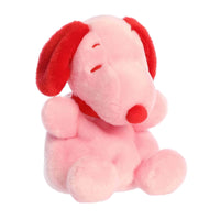 Aurora Peanuts Snoopy Palm Pals Stuffed Animal - Officially Licensed Valentine's Day Plush - Bean-Filled Palm-Sized Collectible - Red & Pink 5 Inches