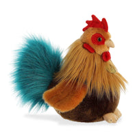 Aurora Miyoni Realistic Rooster Stuffed Animal, Lifelike Plush Toy with Embroidered Details, Brown, 9 Inches