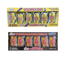 Elmer's Gold Brick Eggs- 6 Milk Chocolate and 6 Dark Chocolate Covered Pecan Melt-A-Ways