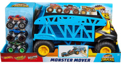 Hot Wheels - Monster Trucks Transport Truck, Includes 3 Cars, (Mattel GGB64)