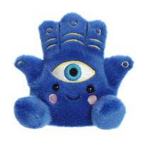 Aurora Palm Pals Farah Hamsa Plush Stuffed Animal, Blue Hamsa Hand Kawaii Collectible Toy with Evil Eye Embroidery, Bean Pellet Filled, 4.5 Inches