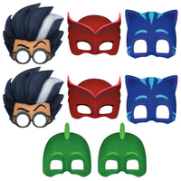 Unique Industries PJ Masks Party Masks, 8 Count – Assorted Colors Catboy Owlette Gekko Romeo Plastic Masks with Elastic Band for Kids Birthday