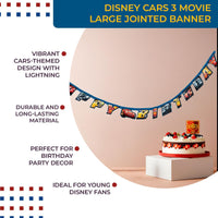 Unique Disney Cars 3 Birthday Jointed Banner - 6.2 Ft, 1 Pc