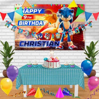 Sonic the Hedgehog Happy Birthday Jointed Banner 6.25 Ft – Multicolor Party Decoration for Indoor and Outdoor Celebrations