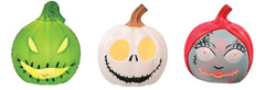 Seasons Nightmare Before Christmas Mini Pumpkins, Light-Up Halloween Set of 3, 3.5 Inch