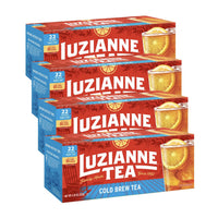 Luzianne Unsweetened Cold Brew Black Iced Tea Bags, Family Size, 22ct Box (Pack of 4)