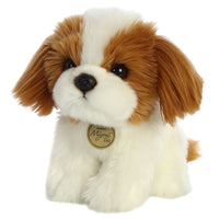 Aurora Miyoni Tots Shih Tzu Pup Stuffed Animal - Lifelike Recycled Plush Puppy with Bean Pellets - Bedroom Decor or Gift for Dog Lovers - Brown and White, 8 Inches