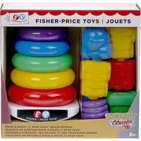 Fisher-Price Rock-A-Stack & Snap-Lock Beads Baby Toy Bundle | Classic Developmental Toys for Infants 6 Months+ | Mattel 80 Years Anniversary Edition