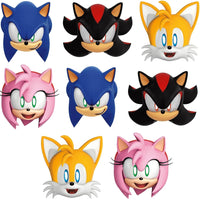 Sonic the Hedgehog Paper Party Masks 8 Count – Assorted Multicolor Character Masks for Kids Birthday and Themed Parties