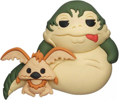 Jabba the Hutt with Salacious Crumb 3D Foam Magnet | Vinyl Rubber Funko Pop Style Figure | Green Cream 4x4x3 Collectible