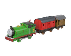 Thomas & Friends Motorized Classic Percy 80th Anniversary Train Set with Mail Car & Cargo Wagon – Battery-Powered Engine for Ages 3+, TrackMaster Compatible