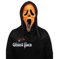 Fun World Ghost Face Halloween Mask – Orange Fluorescent Glow in the Dark Scary Mask for Costume, Trick or Treat, Cosplay, Horror Props
