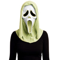 Fun World Ghost Face Adult Glitter Mask, One Size Fits Most, Pistachio Green