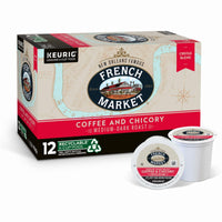 French Market Coffee & Chicory Medium-Dark Roast Single Serve Coffee Pods, 12 Count Box