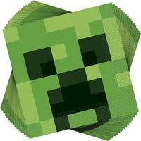 Minecraft Luncheon Napkins 16 Count – Multicolor Disposable Party Napkins for Gamer Birthday and Themed Celebrations
