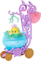 Disney Princess Cinderella Bestie Carriage with Friend, Rolling Wheels, Blanket & Accessories, Collectible Doll Accessory Playset