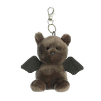 Aurora Palm Pals Luna Bat Clip-On Plush - 4 Inch Soft Charcoal Gray Bat Stuffed Animal Keychain for Backpacks, Bags & Purses - Collectible Plush for Kids & Adults