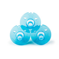 WubbaNub Paci Pacifier 3 Pack – 100% Silicone, One-Piece, BPA-Free Newborn Soother for Babies 0-6 Months, Translucent Blue & White