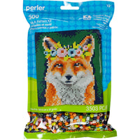 Perler Beads Floral Fox Pattern & Fuse Bead Kit, 10'' X 11'', 3503Pc