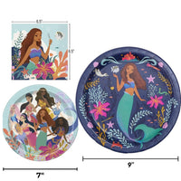 Disney Little Mermaid Party Supplies | Plates & Napkins, 32 Pieces
