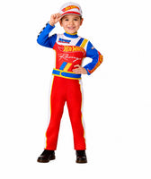InSpirit Designs Toddler Hot Wheels Racing Costume, Officially Licensed Race Car Driver Jumpsuit & Hat Set, Size XS (2T), Halloween Dress-Up Costume for Boys and Girls
