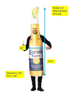 Rasta Imposta Corona Extra Bottle, Lime Halloween Costume Funny Party Drink Cinco De Mayo Dress Up Fits Men Women 21+ age, Adult One Size