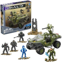 Mega Halo The Series Vehicle Building Toys Set, FLEETCOM Warthog ATV with 462 Pieces, 5 Micro Action Figures, Poseable Articulation, Kids and Fans