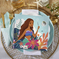 Disney The Little Mermaid Multicolor Luncheon Paper Napkins (Pack Of 16) | Enchanting Design, Perfect For Kids' Parties & Themed Events