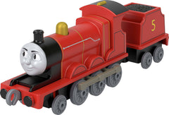 Thomas & Friends by Fisher-Price, Large Push-Along Die-Cast James Engine & Cargo Car from The Classic & All Engines Go Series