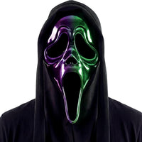 Fun World Ghost Face Adult Ombre Chrome Mask, One Size Fits Most, Green/Purple