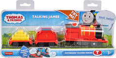 Thomas & Friends Motorized Toy Train Talking James Battery-Powered Engine with Sounds & Phrases for Pretend Play Preschool Kids Ages 3+ Years