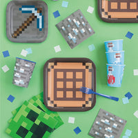 Minecraft Beverage Napkins 16 Count – Multicolor Disposable Cocktail Napkins for Gamer Birthday and Themed Parties