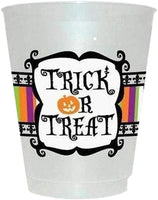 Halloween Party Cups- Trick Or Treat | 16 Oz Frost Flex Plastic Cup Party Supplies for Kids or Halloween Table Decorations | Pack of 25