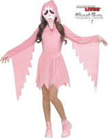 Pastel Pink Sparkle Ghost Face® Dress Costume for Girls – Child Size – Includes Glittery Hooded Dress & Mask – Officially Licensed Halloween Outfit