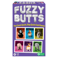 Winning Moves Fuzzy Butts Animal Card Game — Fast-Playing Family Game for 2 to 6 Players, Ages 6+, Plastic-Free Packaging