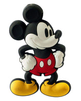 Disney Retro Mickey Mouse Soft Touch Magnet, 3D Relief Die-Cut Silhouette, Classic Hands on Hips Pose, Black White Red, 15x10cm Decorative Fridge Magnet