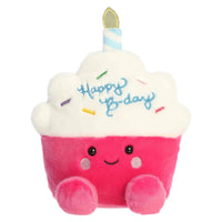 Aurora Adorable Palm Pals Party Sized Sparkle Birthday Cupcake Stuffed Animal - Fun Characters Now in Bigger Sizes - Perfect for Decorating Rooms and Birthday Gifts - Pink 7 Inches